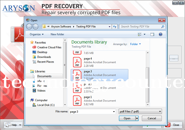 Aryson PDF Recovery Screenshots